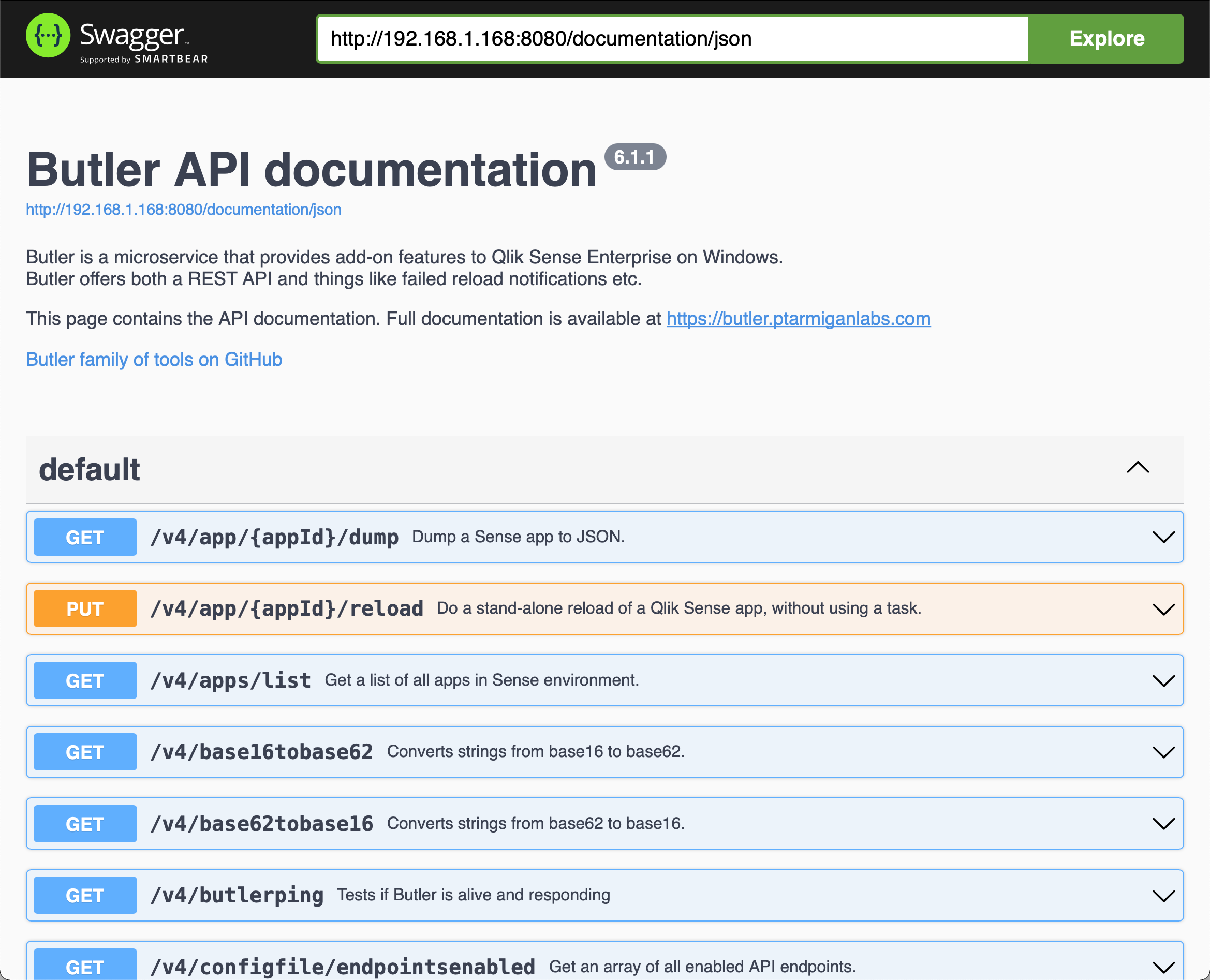 Butler OpenAPI documentation interface