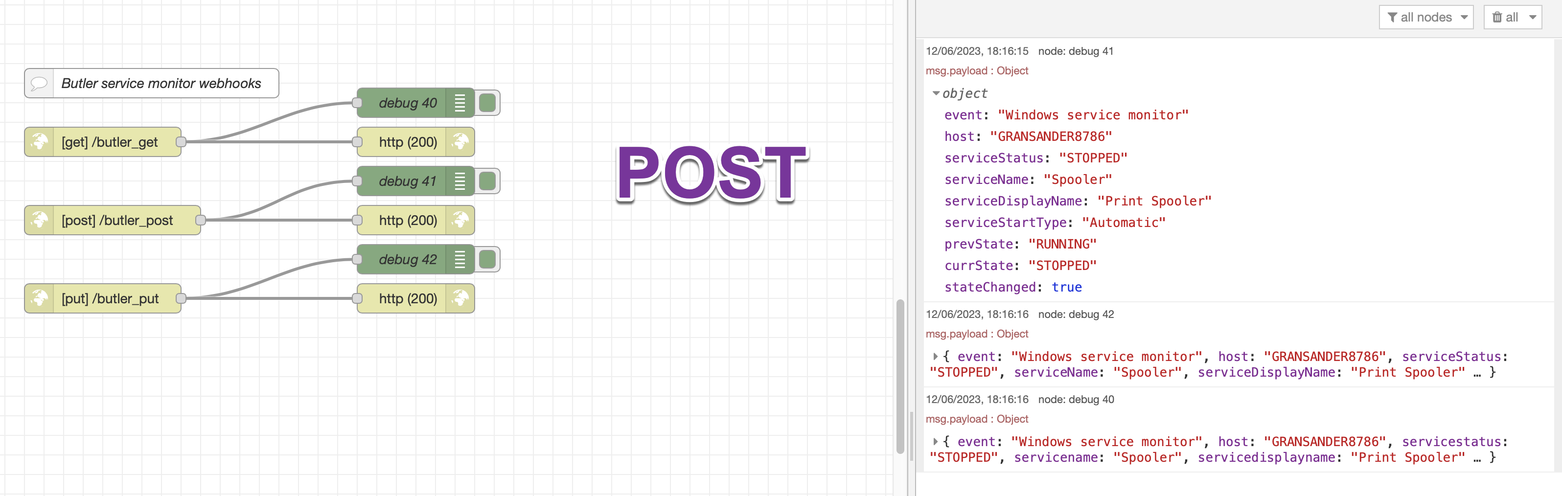 POST http call when Windows service has stopped
